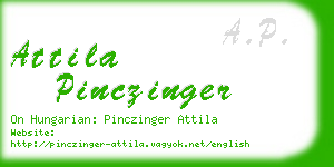 attila pinczinger business card